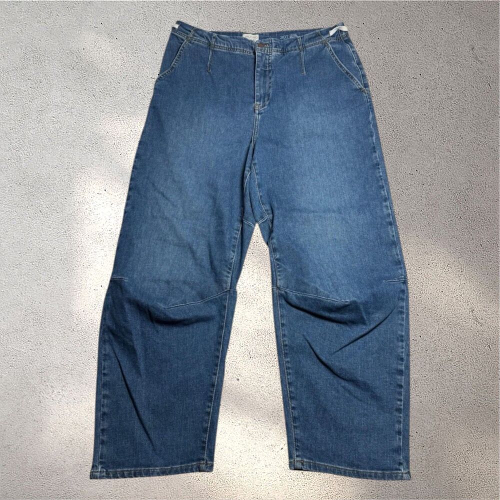 Anthropologie Pilcro Womens Leni Curved Barrel Leg Jeans Size 30 Tall Denim